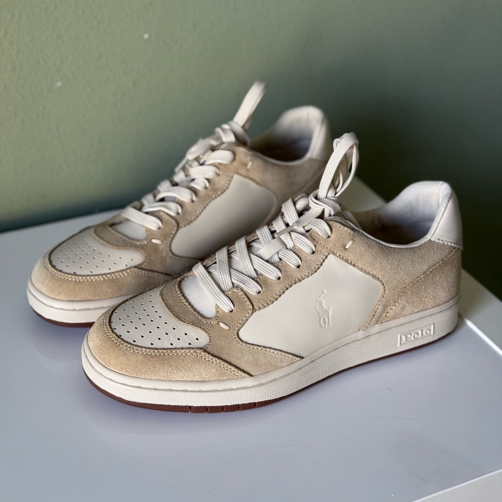NWT Men's Beige Polo by Ralph Lauren Sneakers